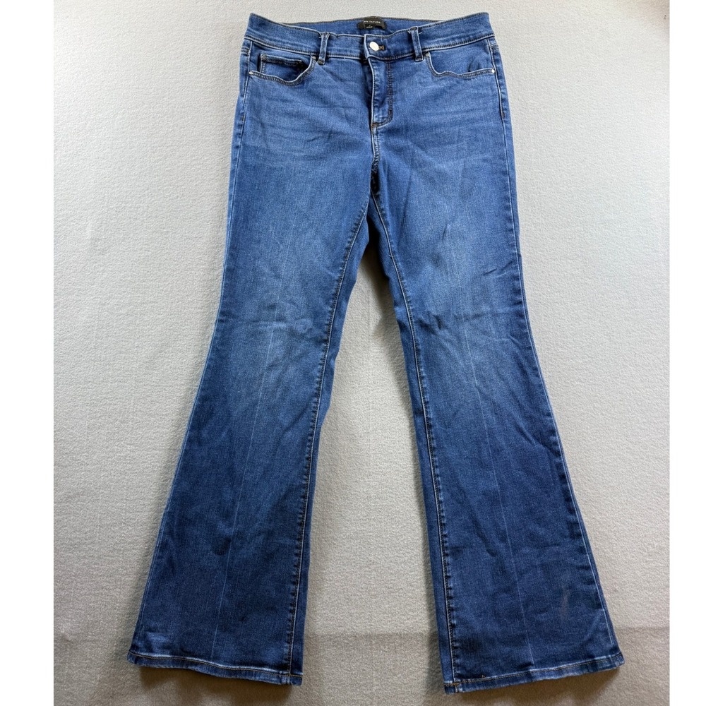 Ann Taylor Slim Boot Jeans Women 10 Blue Stretch Denim 32x30